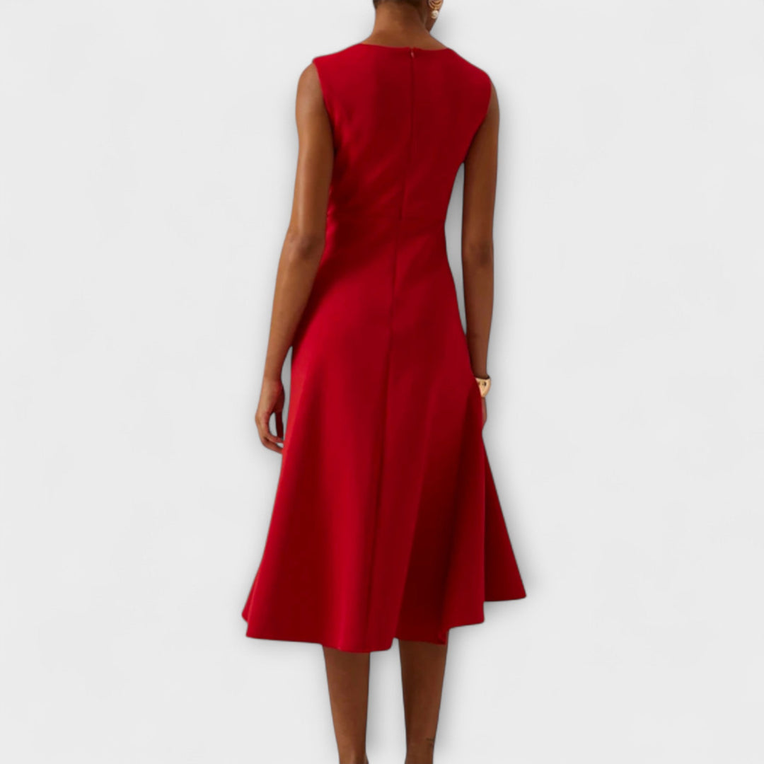 MARISSA™ –  Elegant Wrap-Style Sleeveless Dress