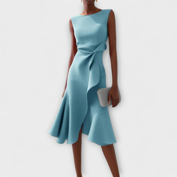 MARISSA™ –  Elegant Wrap-Style Sleeveless Dress