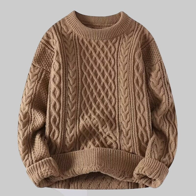 VIOLETA™ - Cozy Long Sleeve Round Neck Textured Sweater