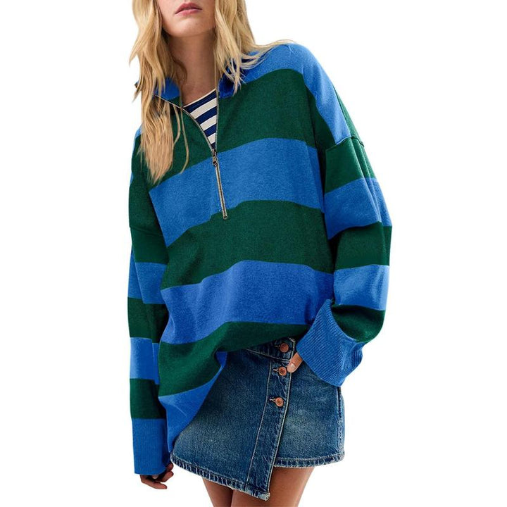 AUTUMN™ - Stylish Oversized Turtleneck Sweater with Half Zipper Detail