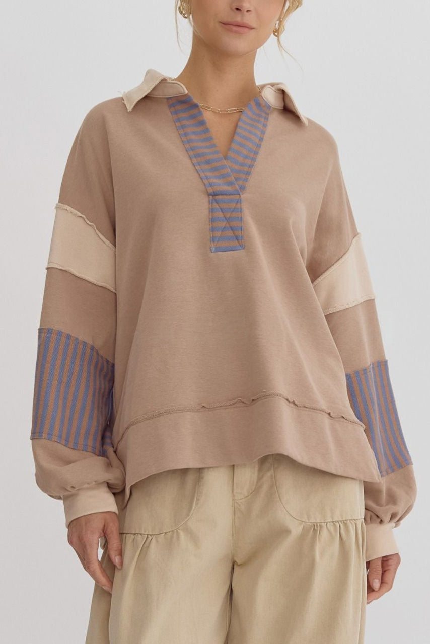 WAMAL™ - Casual Oversized V-Neck Long Sleeve Sweatshirt